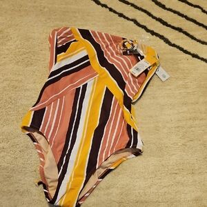 Striped One-Piece Swimsuit Kona Sol Nwt